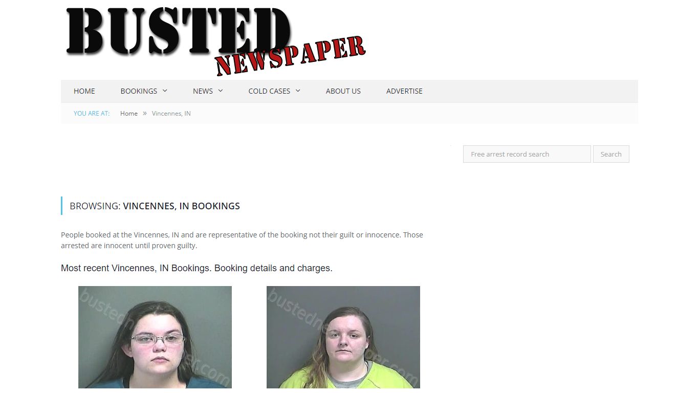 Vincennes, IN Mugshots - BUSTEDNEWSPAPER.COM