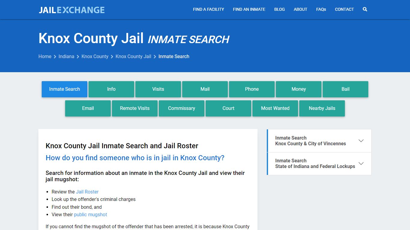 Inmate Search: Roster & Mugshots - Knox County Jail, IN